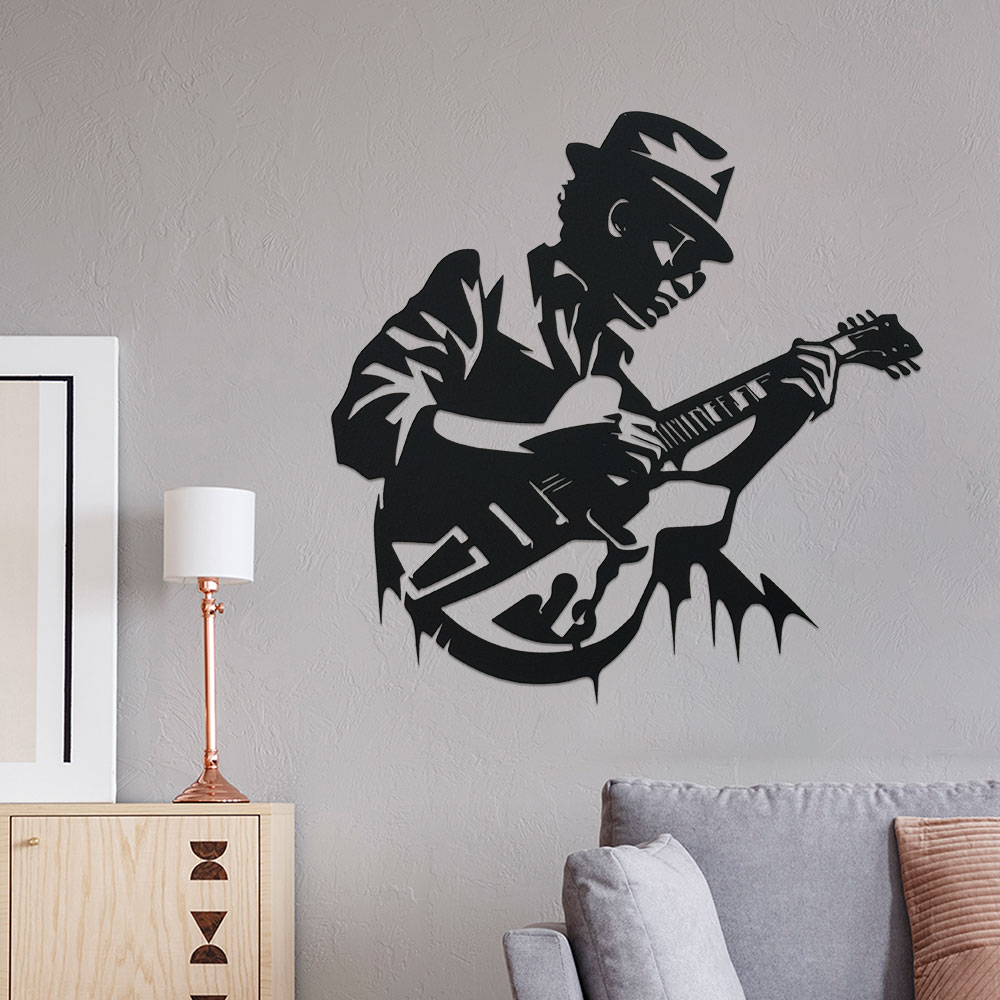 Home Decor Enthusiast - Guitarist Metal Wall Art,1pc Unique Iron