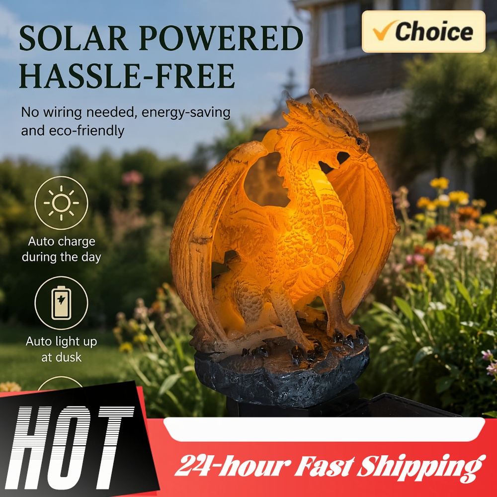 Home Decor Resin - Dragon Solar Garden Light Energy-Efficient Resin