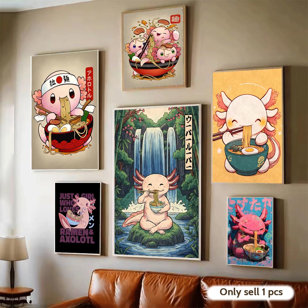 Home Decor Design Ideas - Ramen Axolotls Art Design Poster Modern