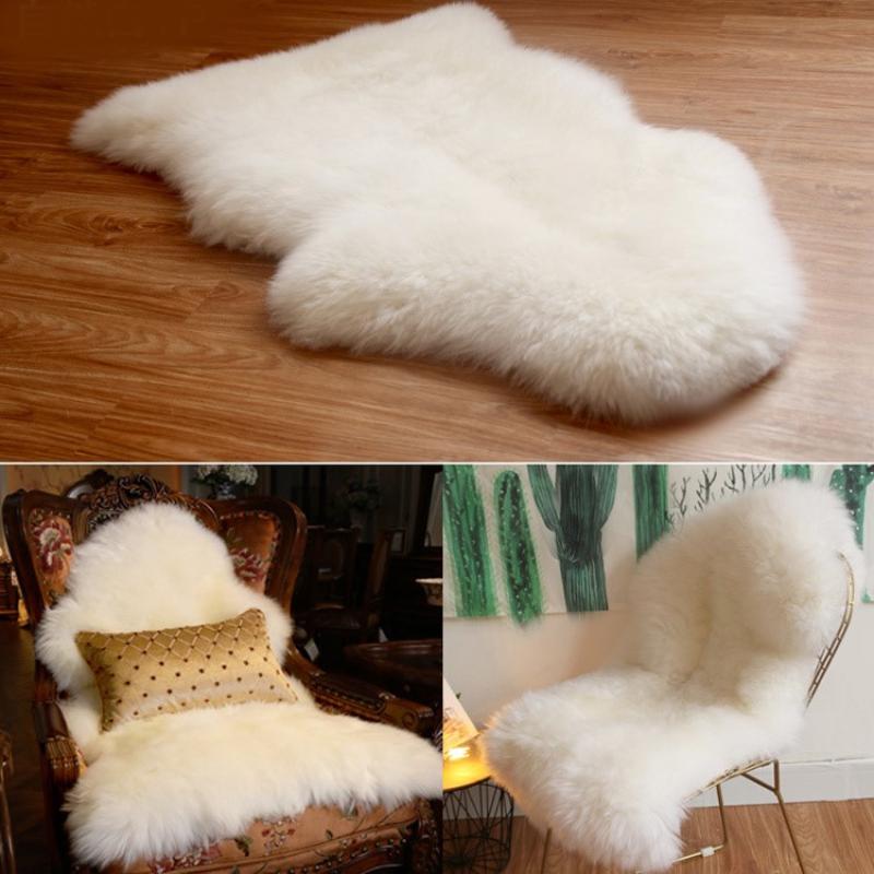 Cowhide Rug Faux - 1/12 Dollhouse Imitation Sheepskin Plush Rug