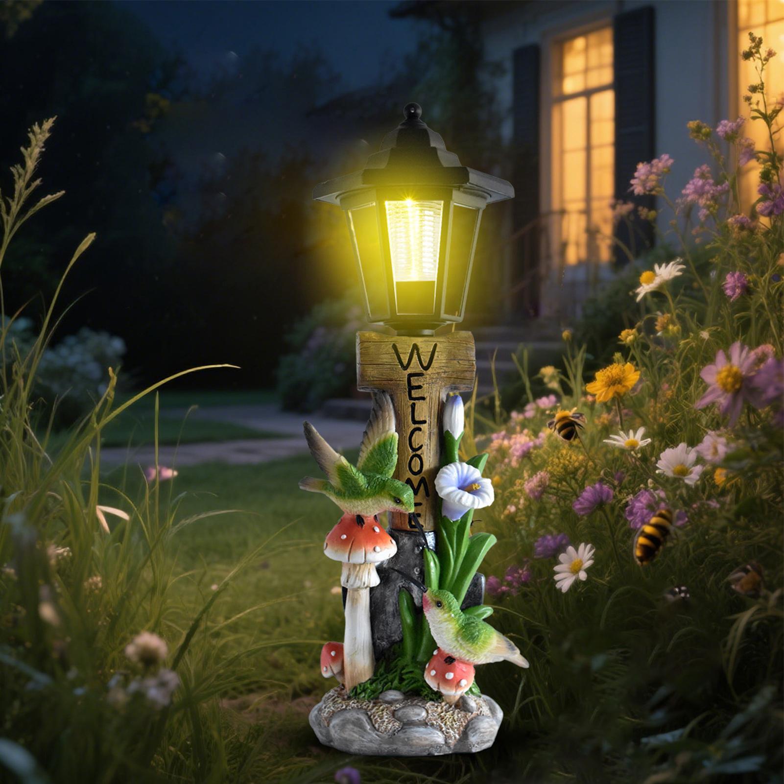 Home Decor Resin - Solar Garden Lights Statue Auto On/off
