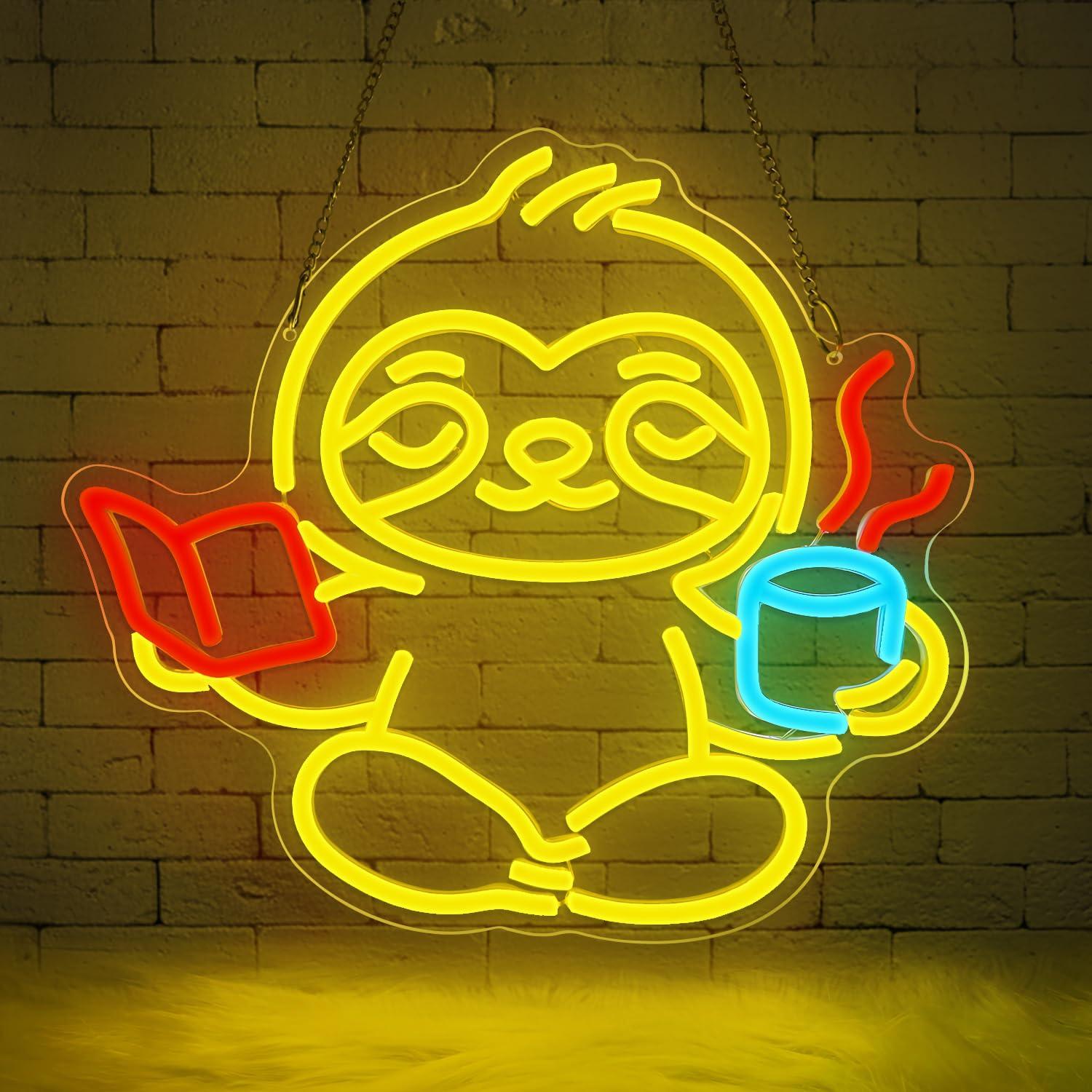 Home Decor Gift - Sloth Neon Sign USB Dimmable LED
