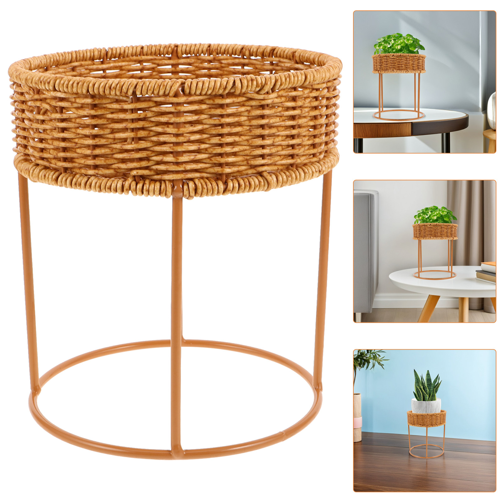 Home Decor Rattan - Natural Rattan Mini Plant Stand Small