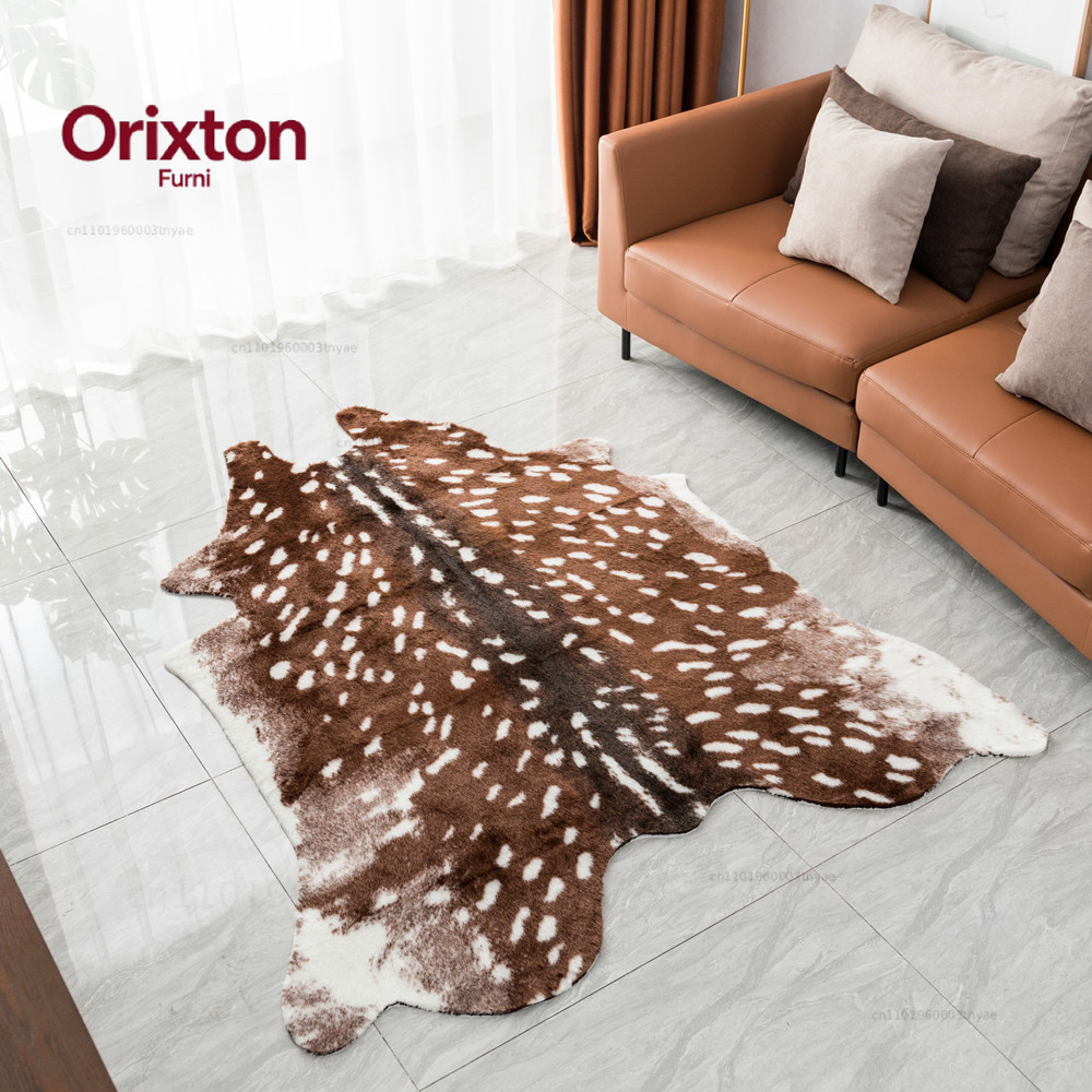 Cowhide Rug Faux - Fashion Hot Faux Deer Printed Carpet