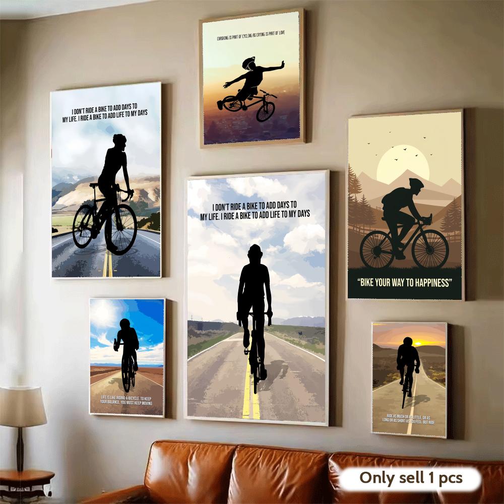 Home Decor Quotes Ideas - Cycling Motivation Quote Art Poster Modern