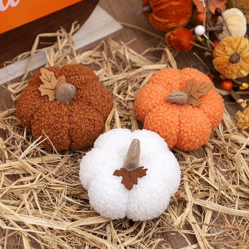 Home Decor Gift - Fluffy Pumpkin Plush Halloween Pumpkin Decor