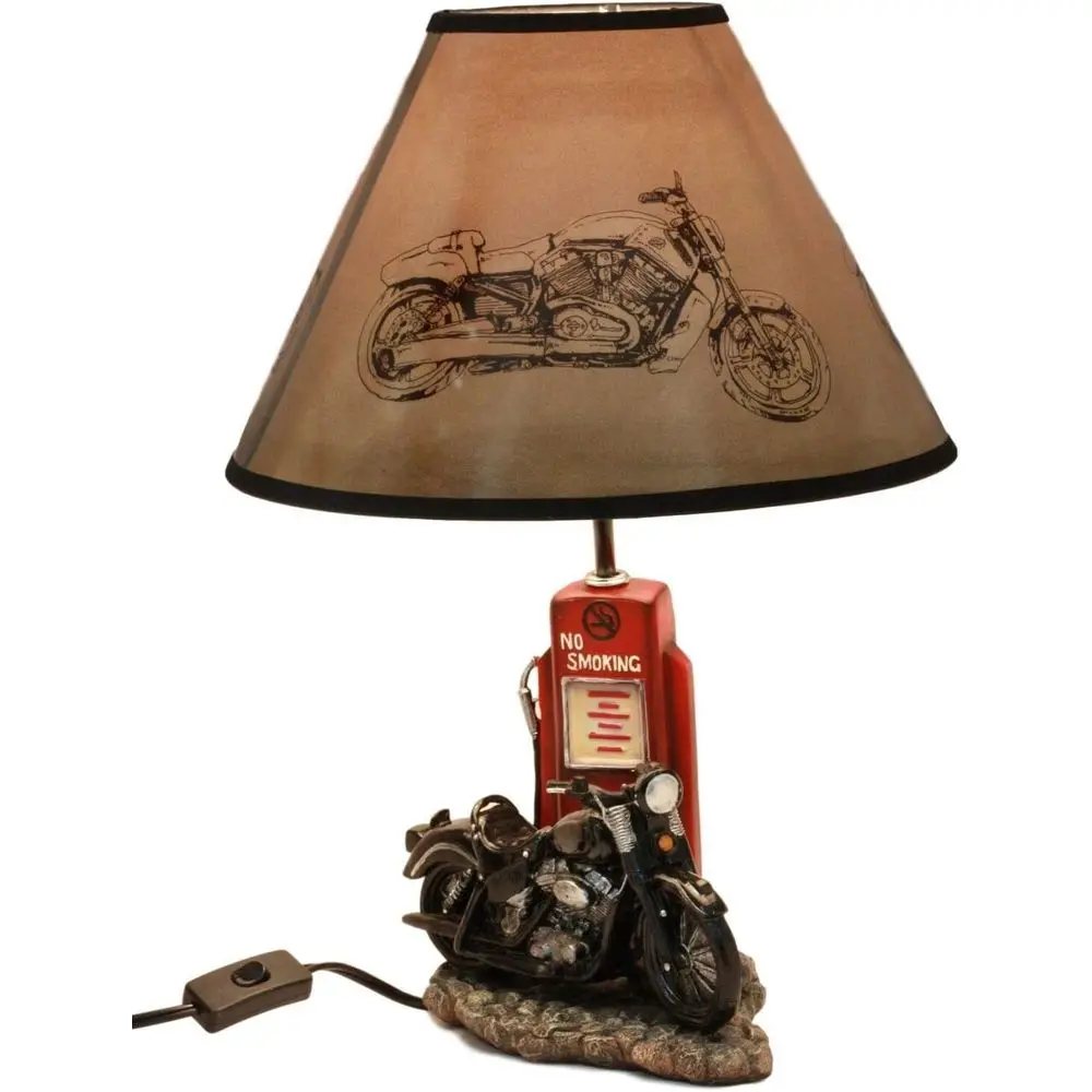 Home Decor Lighting - Vintage Retro Black Motorcycle Gas Pump