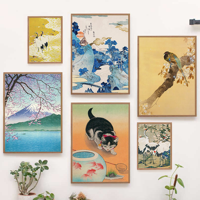 Home Decor Japandi - Japanese Katsushika Hokusai Canvas Painting Wall