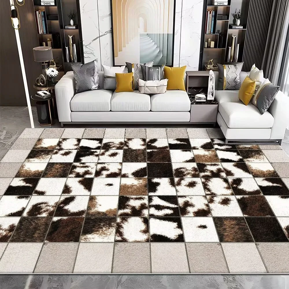 Cowhide Rug Faux - Modern Imitation Cowhide Luxury Living Room