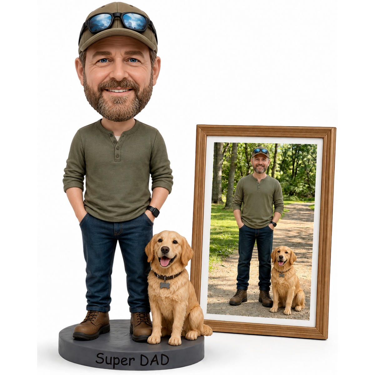 Home Decor From Clay - Custom Pet and Owner Bobblehead from