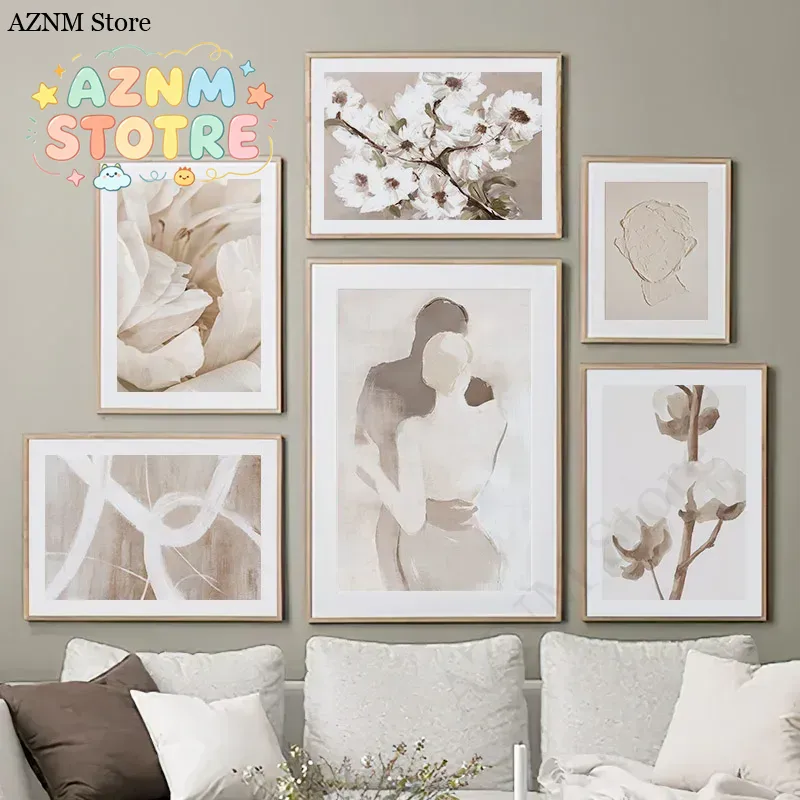 Home Decor Japandi - Beige Peach Blossom Swan Lover Spring
