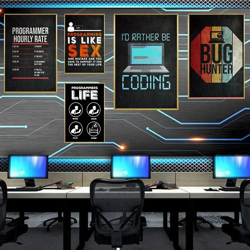 Home Decor Quotes Ideas - Gaming Zone Hacker Code Poster Programmer
