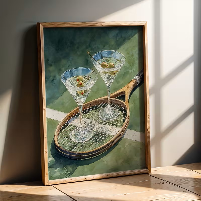 Home Decor Theme - Vintage Poster Featuring Tennis Club Theme