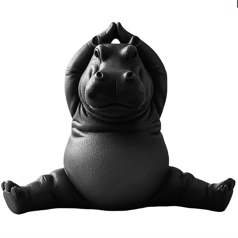 Home Decor Enthusiast - 1 X Hippo Statue Ornament -