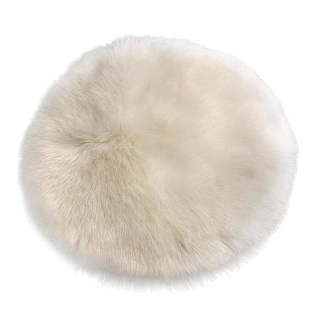 Cowhide Rug Faux - Luxury Faux Fur Sheepskin Rug, Round