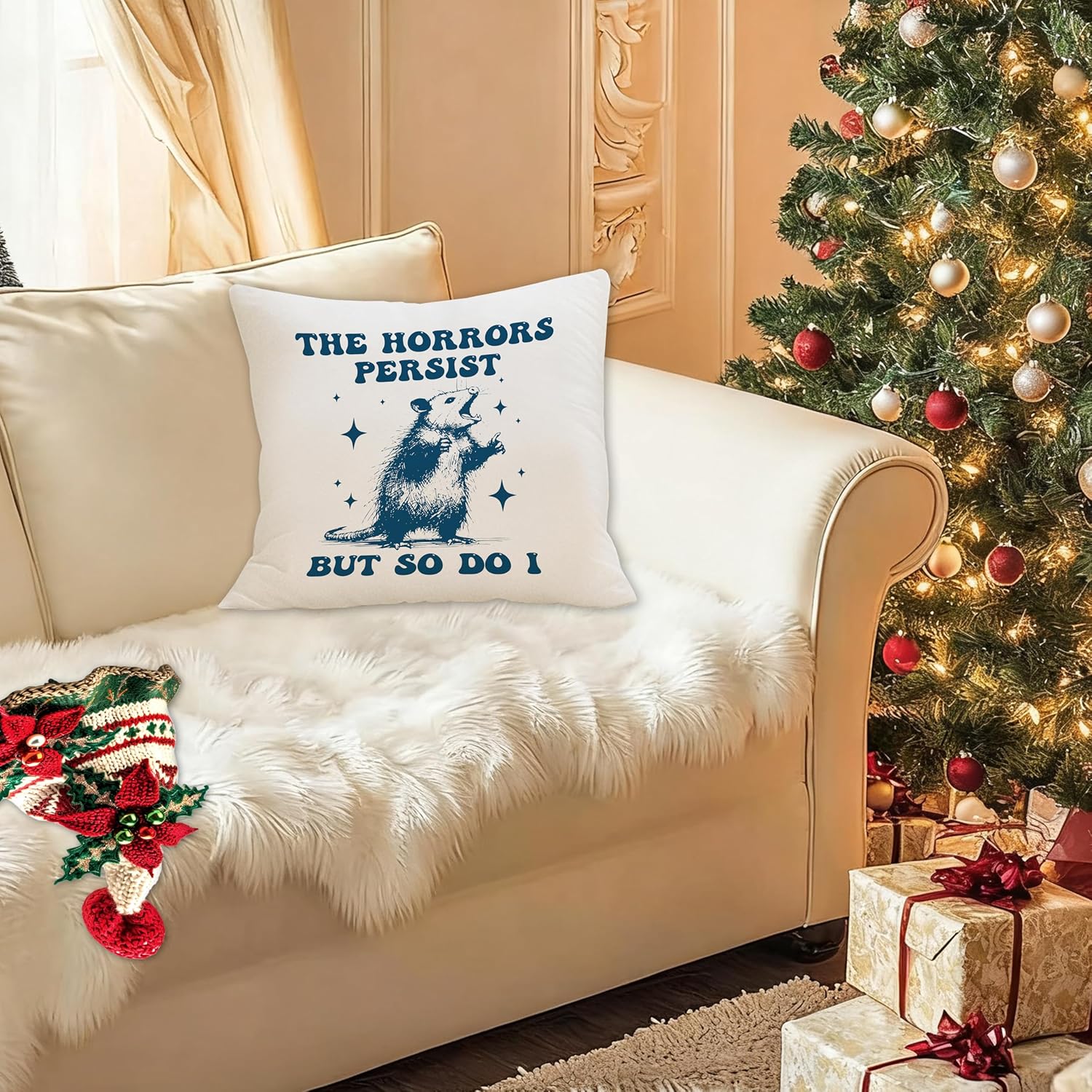 Opossum Pillowcase, The Horror - Home Decor Quotes Ideas 评论和价格