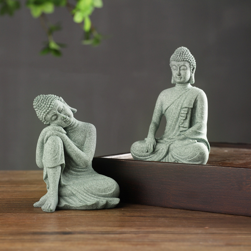 Buddha Garden Statue Fish Tank - Home Decor Green 评论和价格