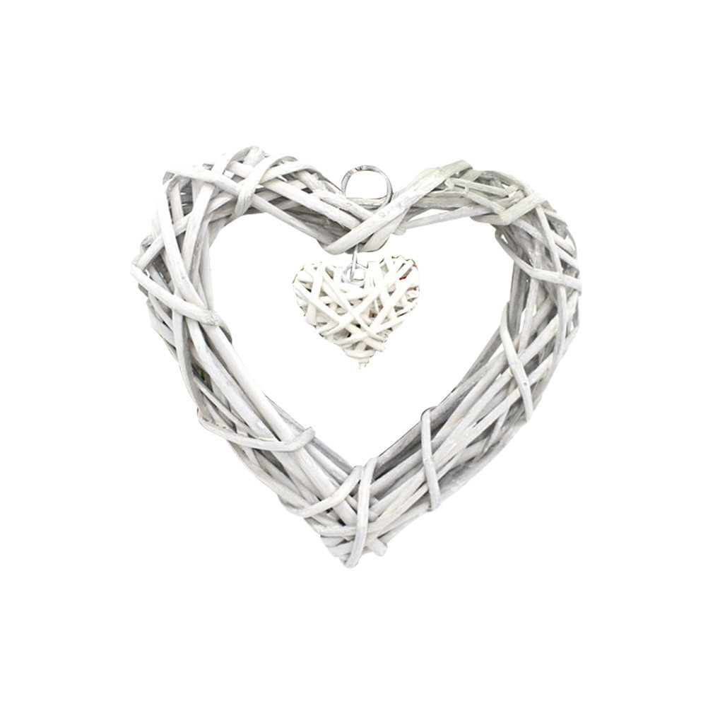 Beige Rustic Wicker Heart Deco - Home Decor Rattan 评论和价格