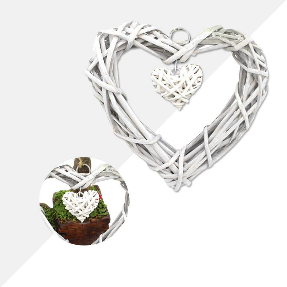 Beige Rustic Wicker Heart Deco - Home Decor Rattan 评论和价格