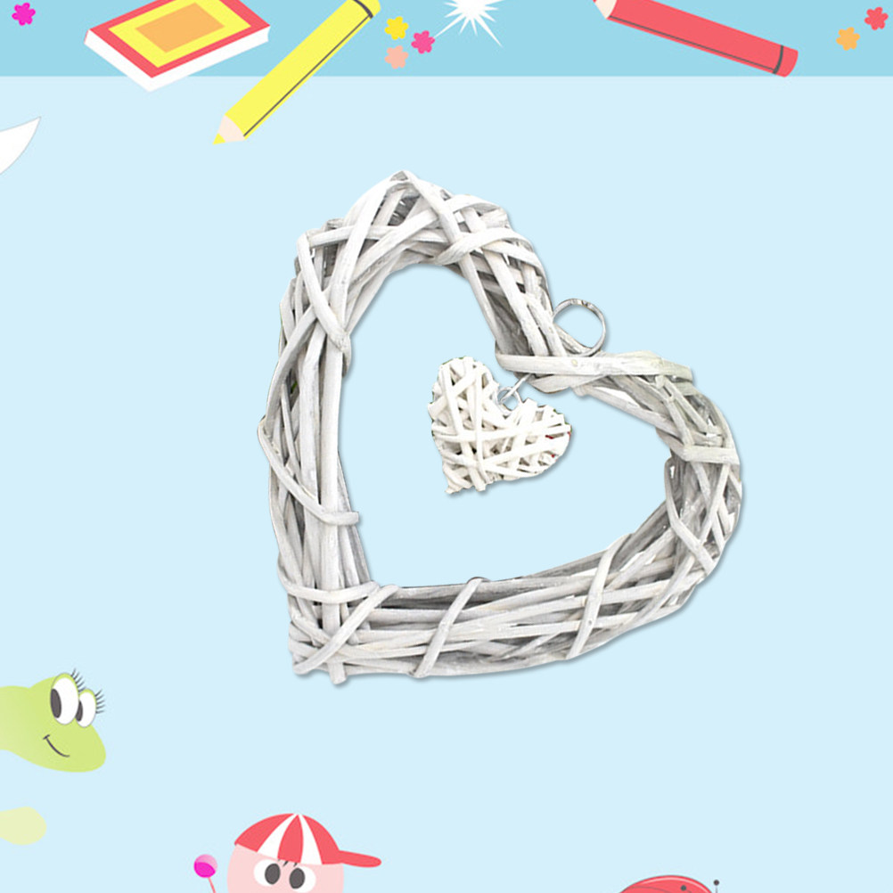Beige Rustic Wicker Heart Deco - Home Decor Rattan 评论和价格