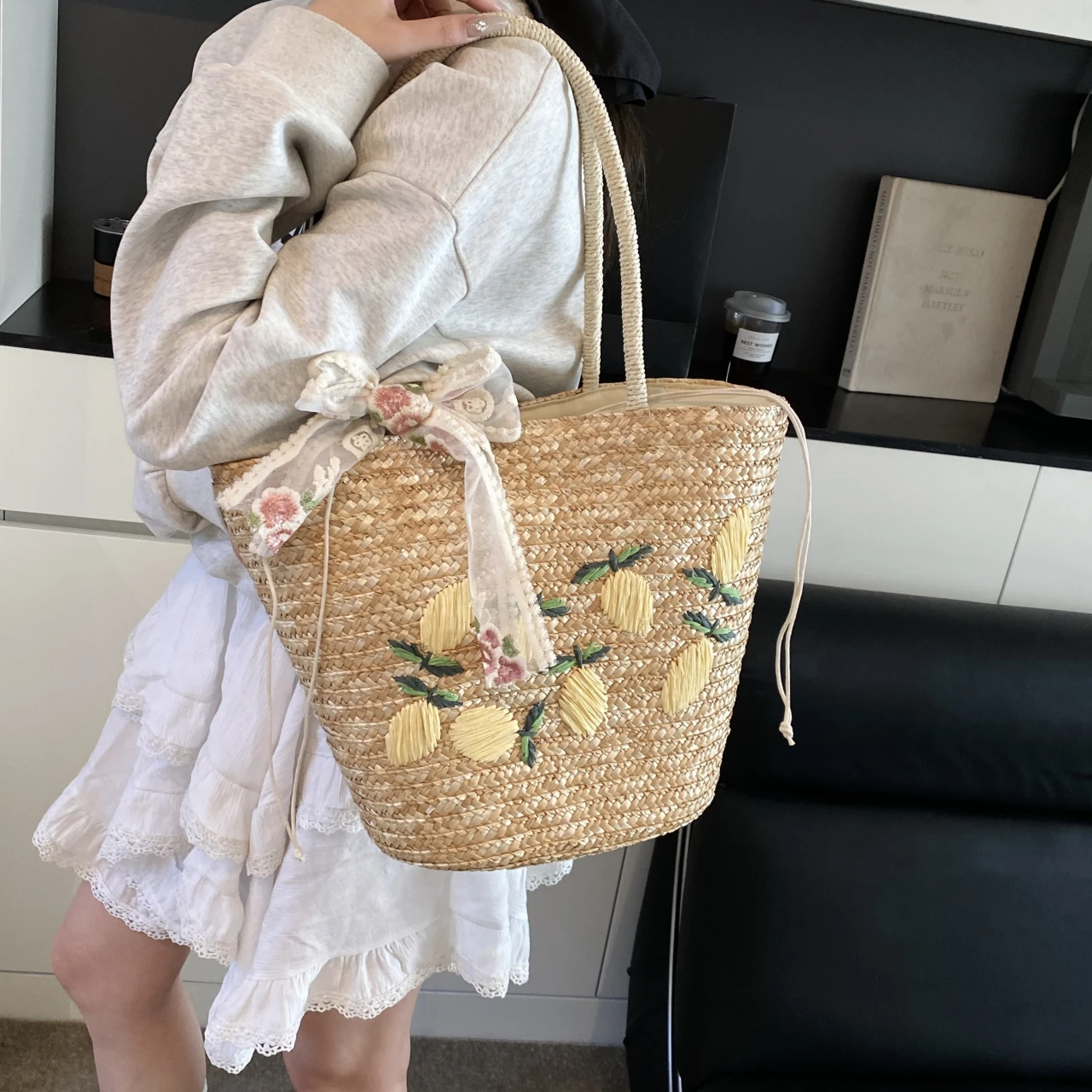 Large Capacity Beach Shoulder  - Home Decor Rattan 评论和价格