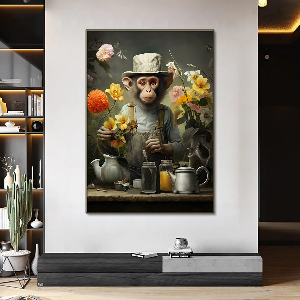 Nordic Gorilla Wear Suit Wall  - Home Decor Japandi 评论和价格