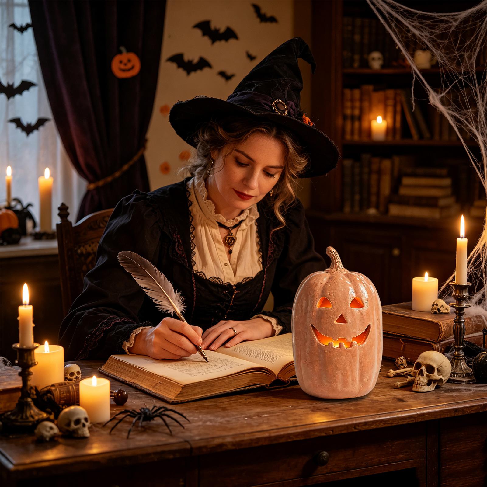 Spooky Pumpkin Lanterns Pumpki - Home Decor Resin 评论和价格