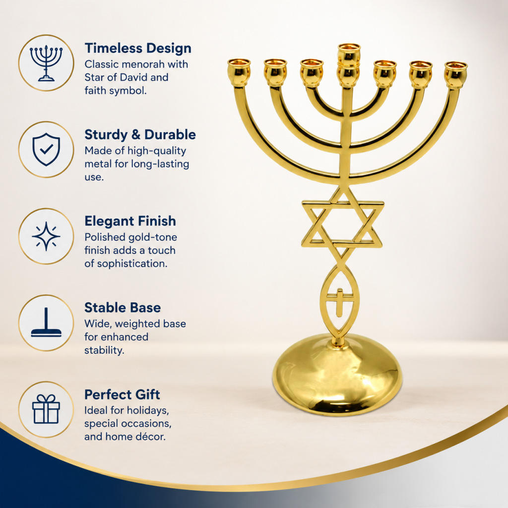 Hanukkah Seven-Headed Candle H - Home Decor Gift 评论和价格