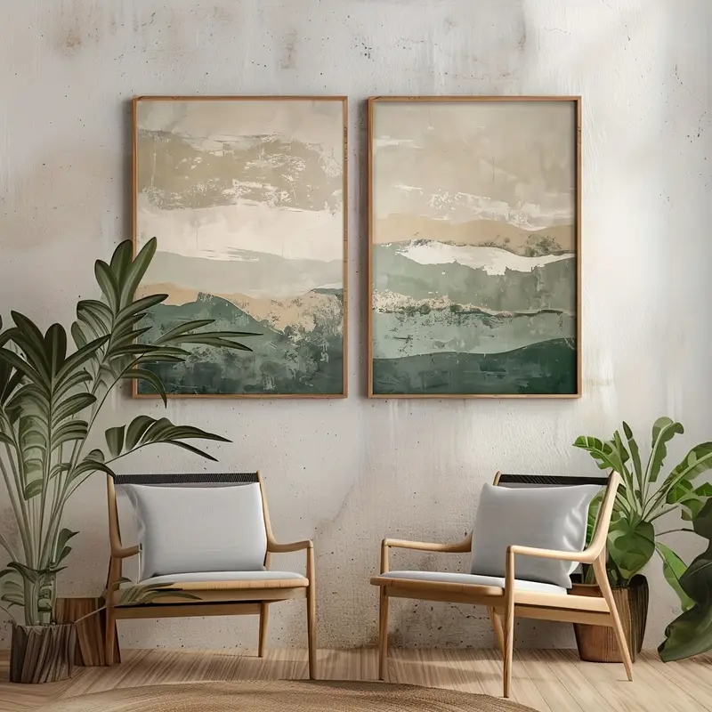 2pcs/set Wabi Sabi Abstract Ge - Home Decor Japandi 评论和价格