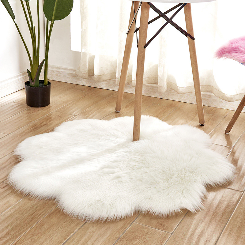 Plum Blossom Shape Soft Faux F - Cowhide Rug Faux 评论和价格