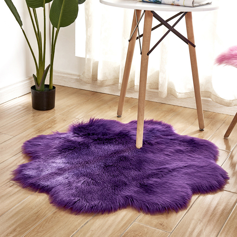 Plum Blossom Shape Soft Faux F - Cowhide Rug Faux 评论和价格