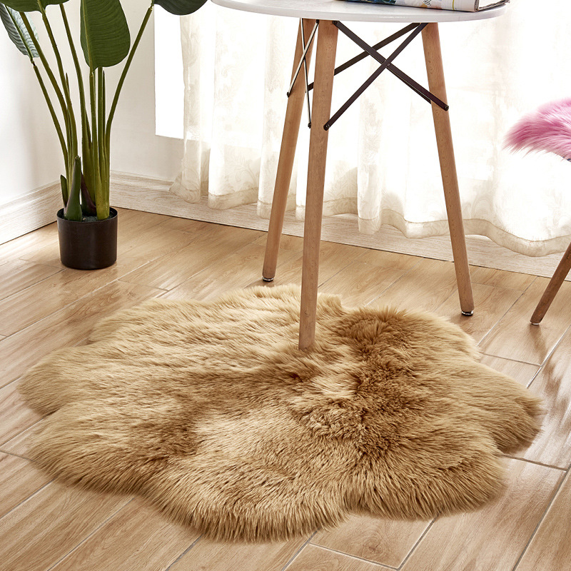 Plum Blossom Shape Soft Faux F - Cowhide Rug Faux 评论和价格