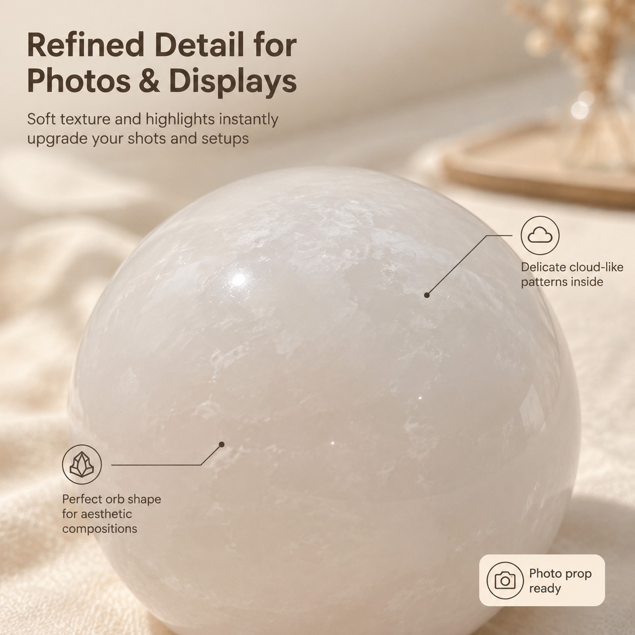 1 white quartz crystal ball, m - Home Decor Enthusiast 评论和价格