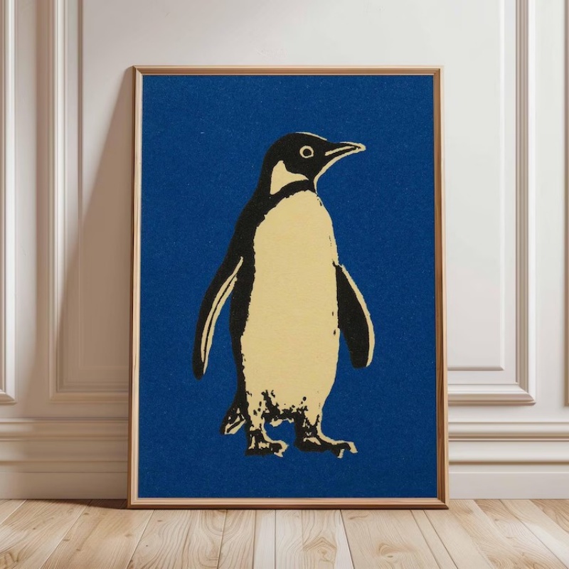 Penguin Pop Art Print Minimal  - Home Decor Design Ideas 评论和价格