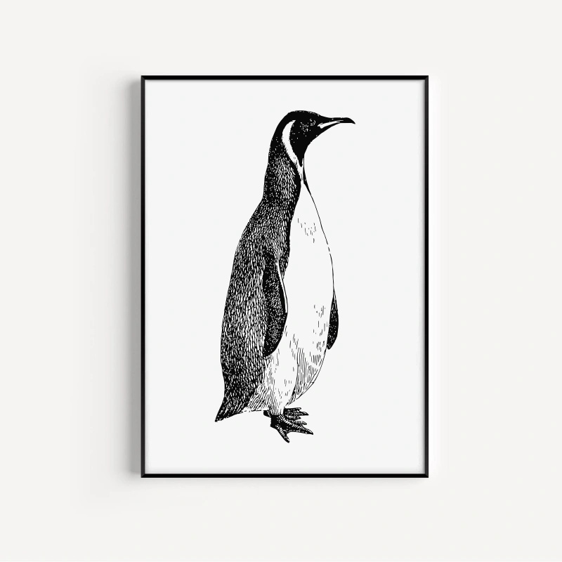 Penguin Pop Art Print Minimal  - Home Decor Design Ideas 评论和价格