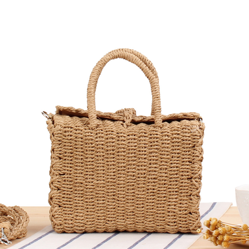 Summer Straw Beach Bag Handmad - Home Decor Rattan 评论和价格