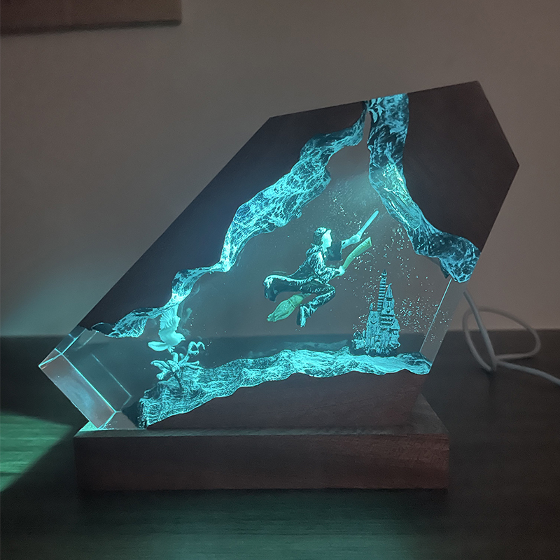 Wood Resin Epoxy Lamp Wizard B - Home Decor Resin 评论和价格