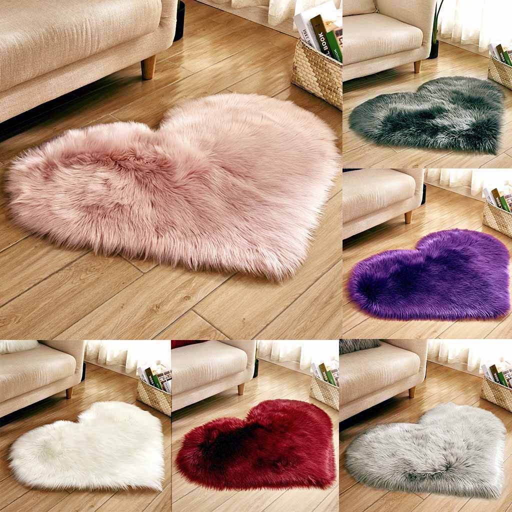 Heart Shaped Faux Fur Rug Bedr - Cowhide Rug Faux 评论和价格