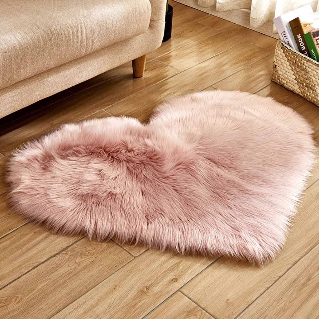 Heart Shaped Faux Fur Rug Bedr - Cowhide Rug Faux 评论和价格