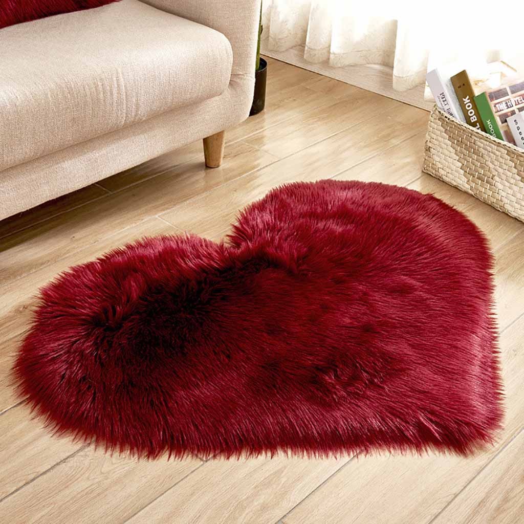 Heart Shaped Faux Fur Rug Bedr - Cowhide Rug Faux 评论和价格