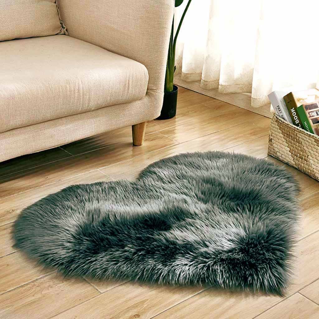 Heart Shaped Faux Fur Rug Bedr - Cowhide Rug Faux 评论和价格