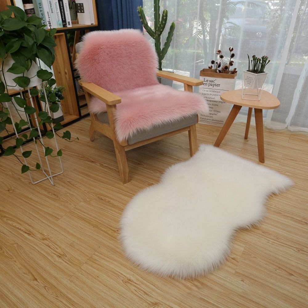 Imitation Wool Non Slip Fluffy - Cowhide Rug Faux 评论和价格