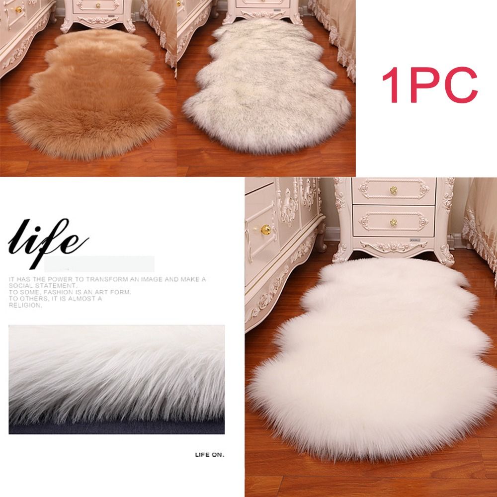 Imitation Wool Non Slip Fluffy - Cowhide Rug Faux 评论和价格