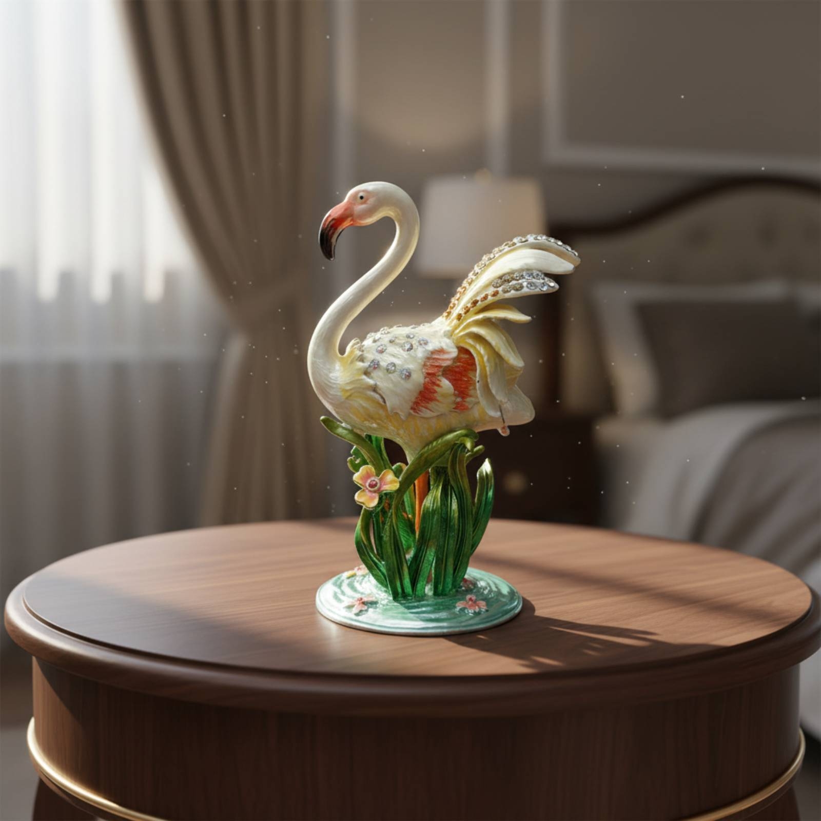 Metal Flamingo Jewelry Box Jew - Home Decor Design Ideas 评论和价格