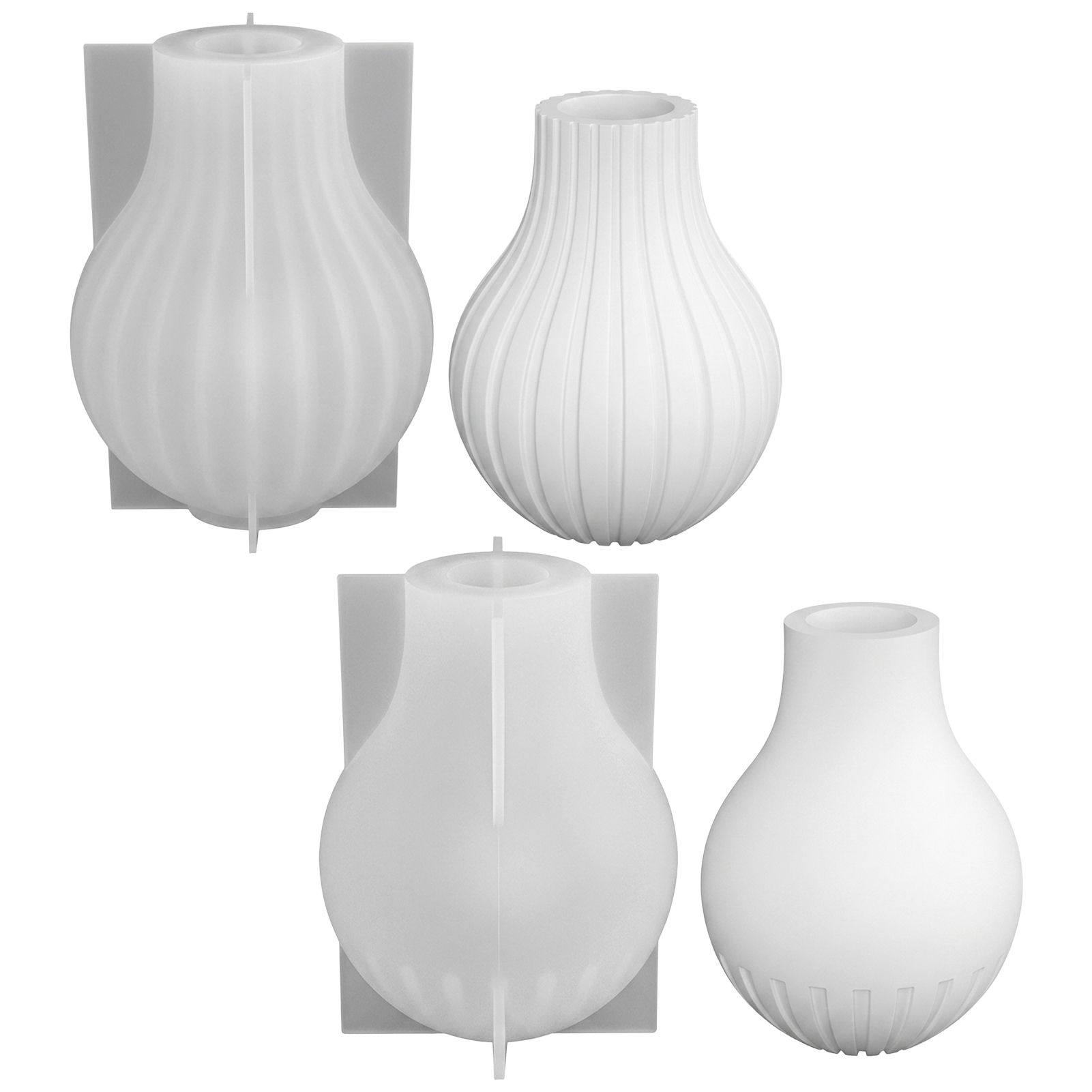 Silicone Vase Mold with Stripe - Home Decor Minimalist Style 评论和价格