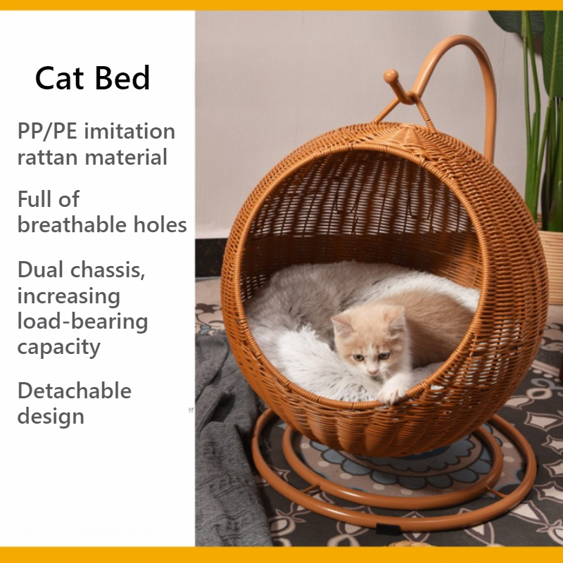 Rattan Hanging Cat Bed Soft Cu - Home Decor Rattan 评论和价格