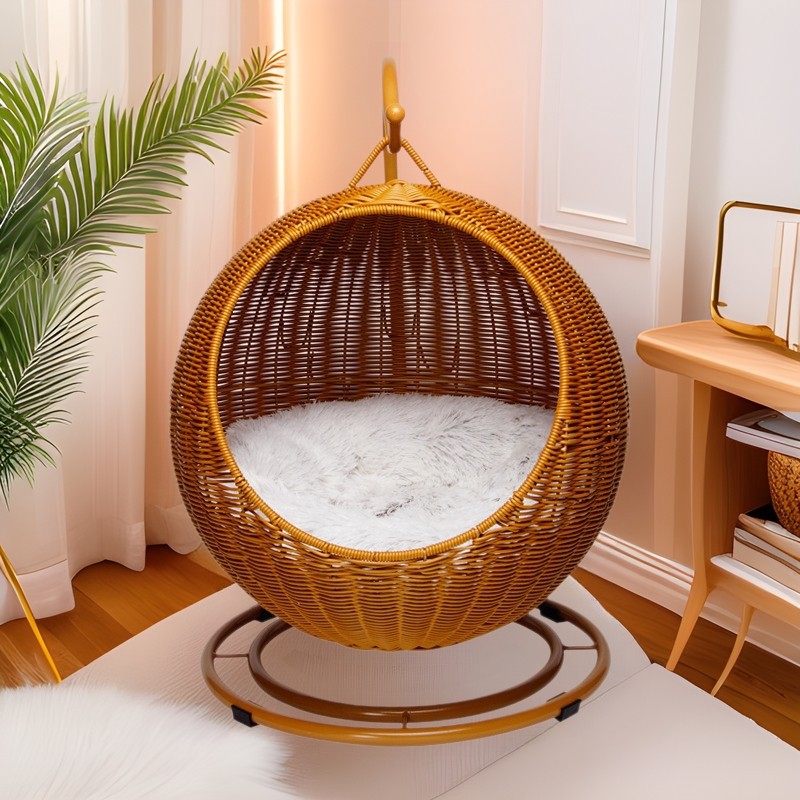 Rattan Hanging Cat Bed Soft Cu - Home Decor Rattan 评论和价格