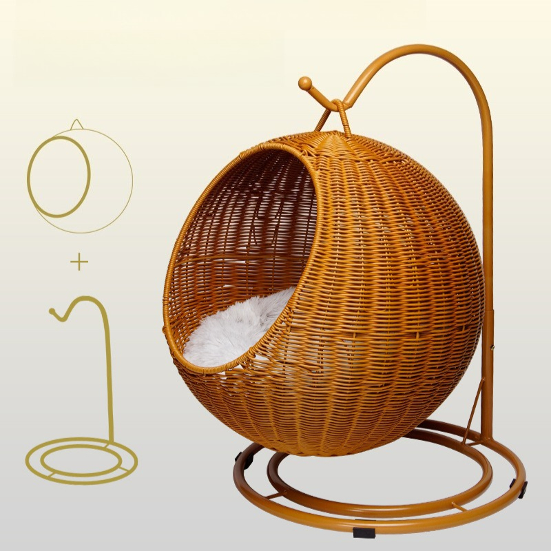 Rattan Hanging Cat Bed Soft Cu - Home Decor Rattan 评论和价格