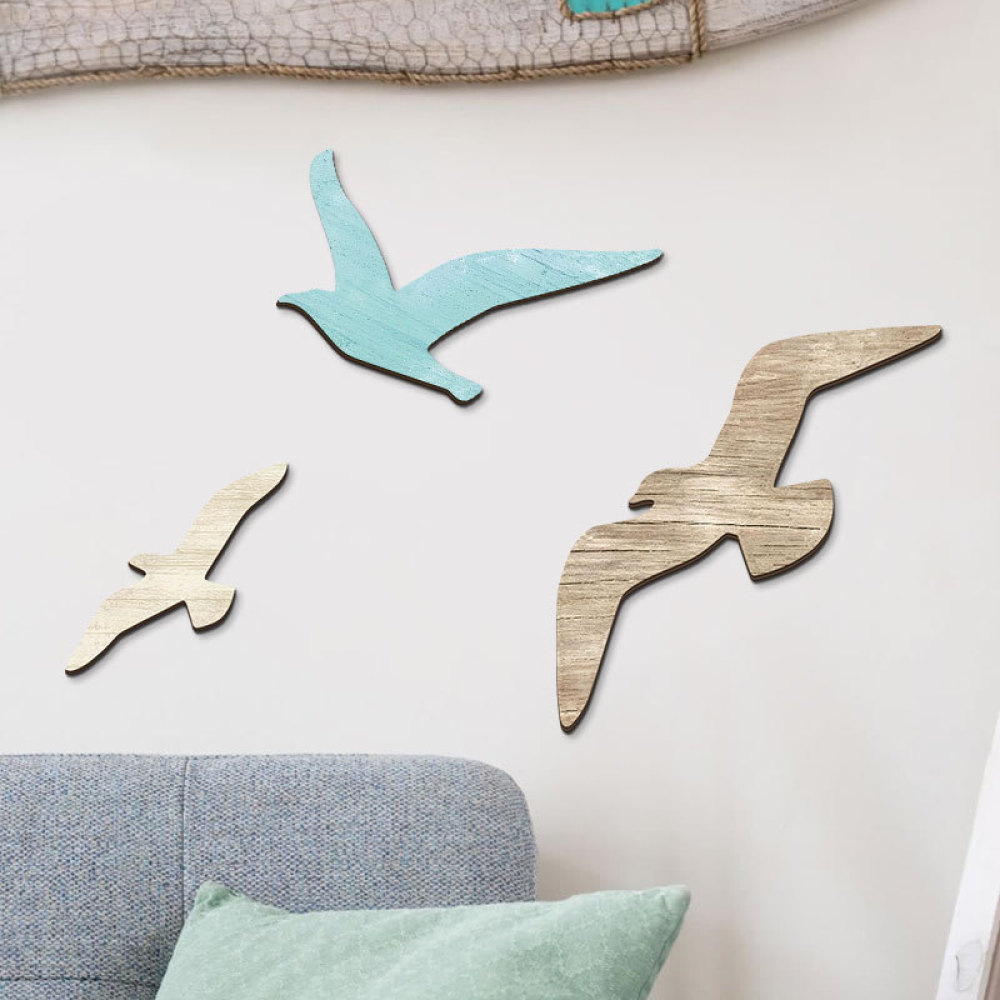 Artistic Wooden Seagull Wall D - Home Decor Minimalist Style 评论和价格