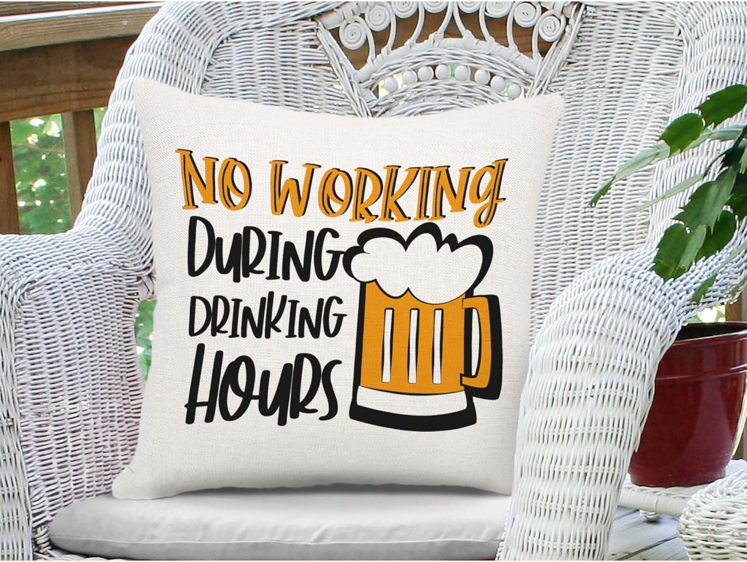 Funny Beer Pillow Cover, No Wo - Home Decor Quotes Ideas 评论和价格